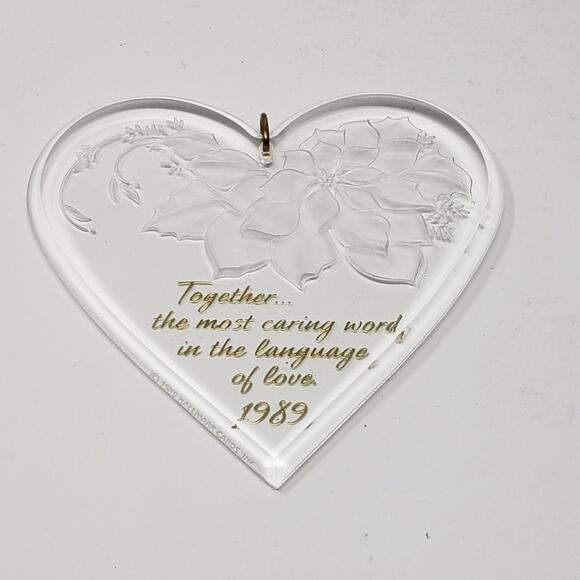 1989 Hallmark Language of Love Acrylic Holiday Christmas Ornament. - Picture 4 of 8